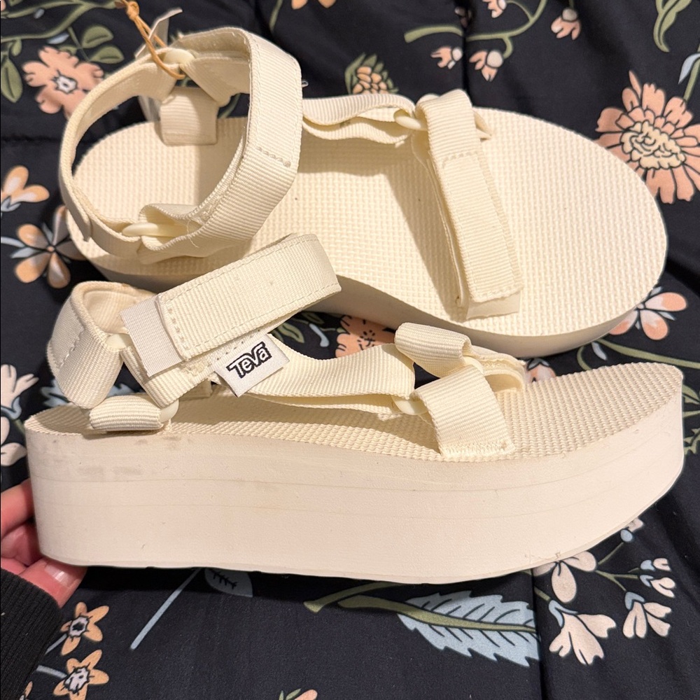 Teva Off-White Platform Sandals